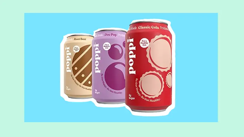 Three cans of soda.