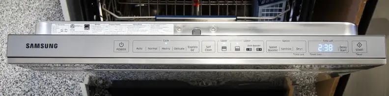 Samsung DW80H9970US control panel