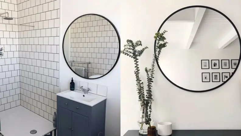A bigger, more modern mirror will create the illusion of more space.