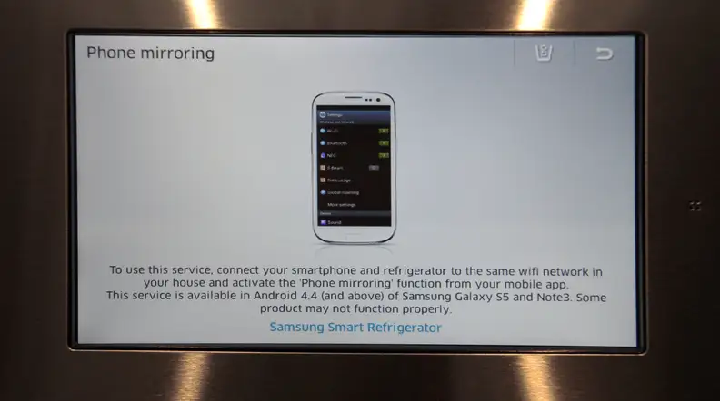 samsung smart fridge phone disclaimer