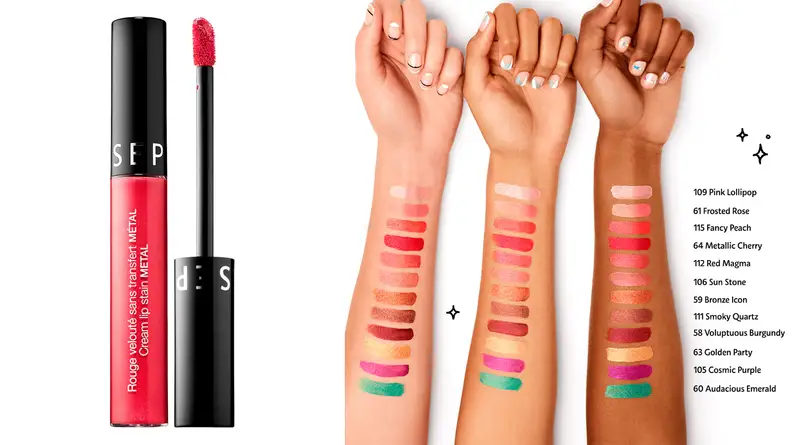 A photo of the Sephora Cream Lip Stain Liquid Lipstick in the shade Metallic Cherry.
