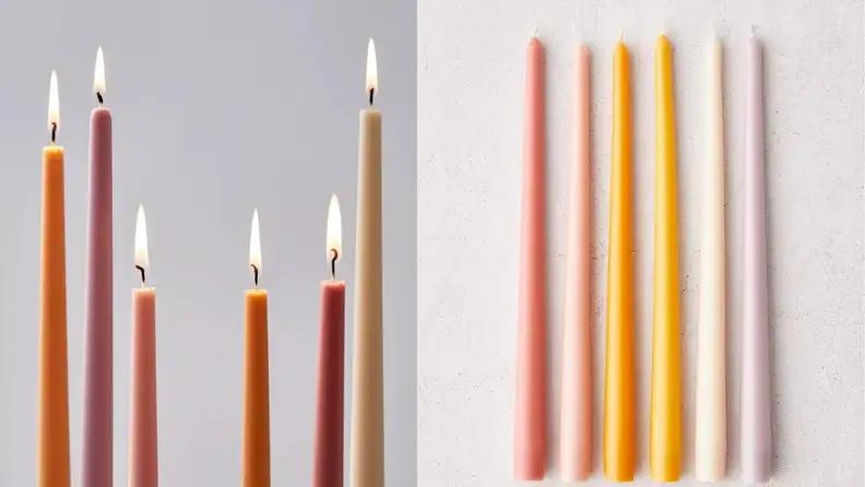 A set of multicolored candles