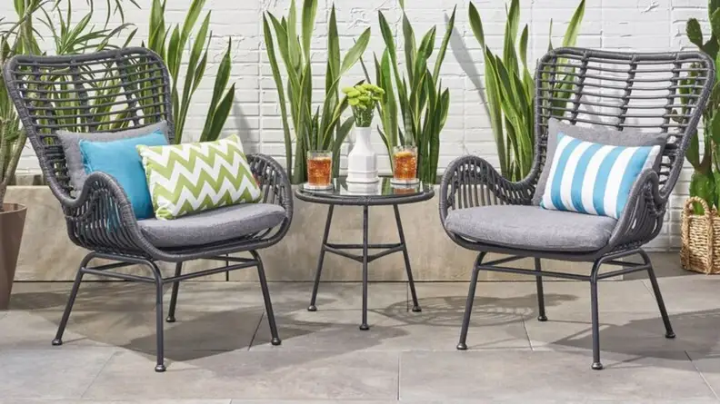 George Oliver Mullenix Slagelse Wicker Chat 3 Piece Seating Group