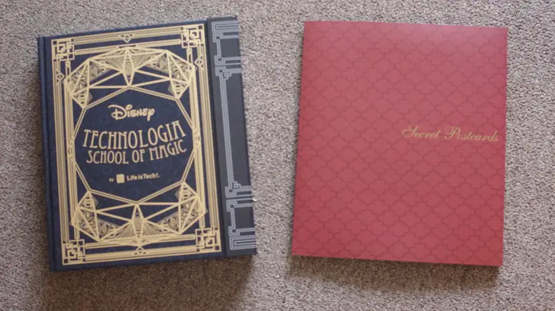 Disney Codeillusion Enchanted comes with a book, postcards, and puzzles that are tie-ins to the Technologia School of Magic story.