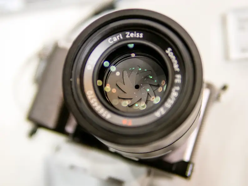 The A5100 is compatible with E-mount lenses—including this Zeiss.