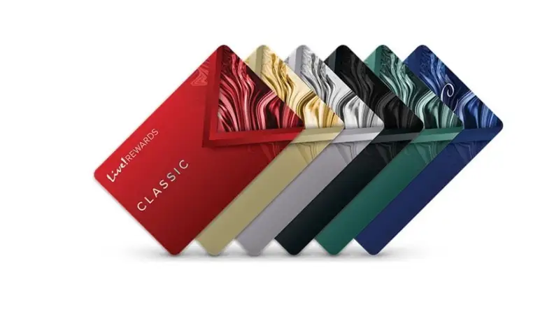 Types of rewards cards of a casino rewards program