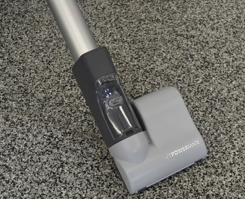 Many vacuums include a mini brush head. The example shown here specializes in pet hair removal.