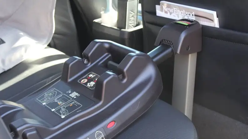 The base of the Tavo Maeve Pet Car Seat installed.