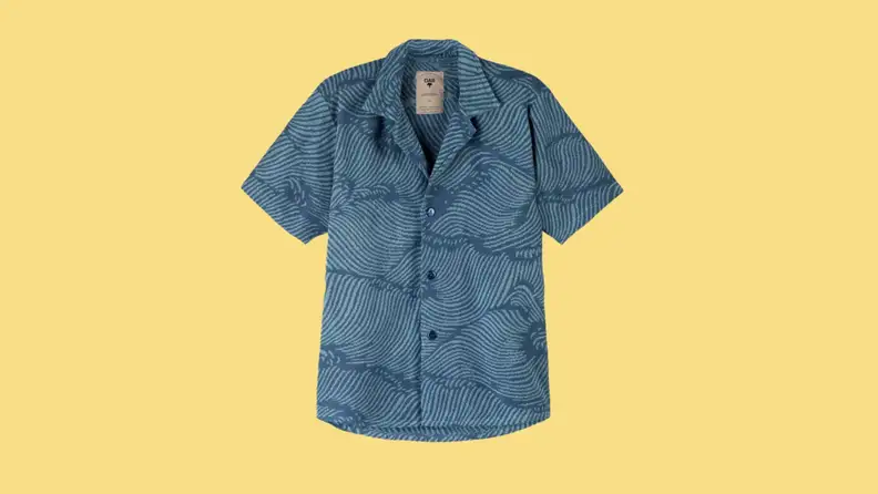 blue button down shirt