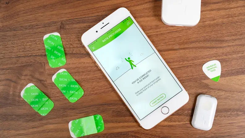 The Upright Go 2 comes with a number of adhesive straps, a case, and a pick that will allow you to easily remove the adhesive strips from the Upright Go 2 device.