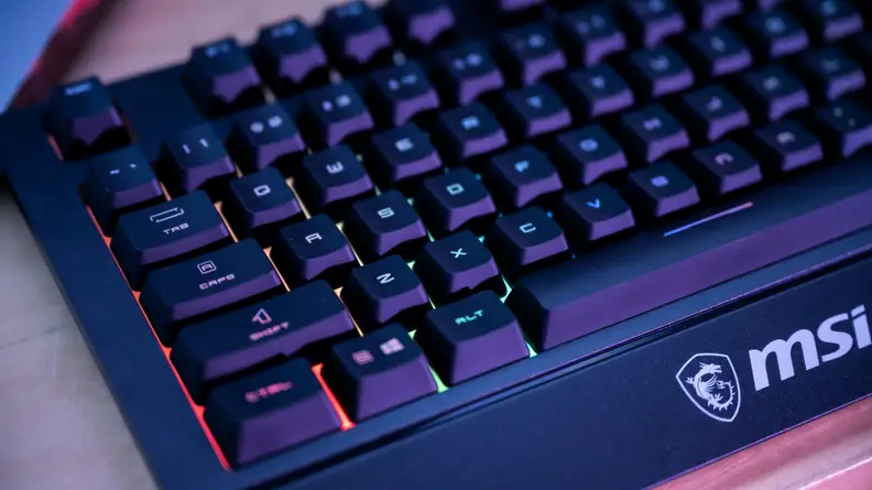 Closeup of the bottom left of the keyboard