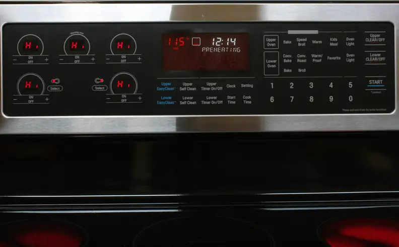 Oven control panel.