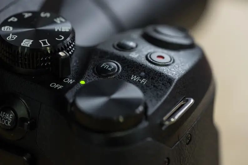A photo of the Panasonic Lumix FZ300's top controls.