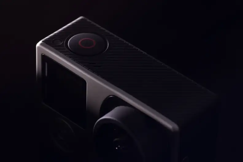 A photograph of the GoPro Hero 4 Silver's record button.