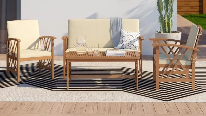 Moriah Acacia Solid Wood 4 - Person Seating Group