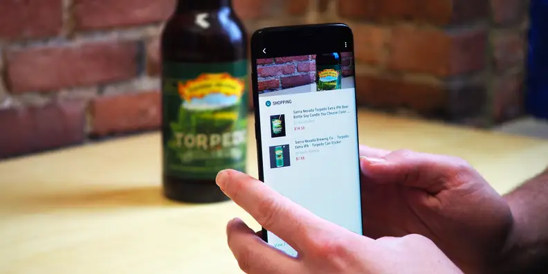 The Bixby shopping feature in use on the Samsung Galaxy S8