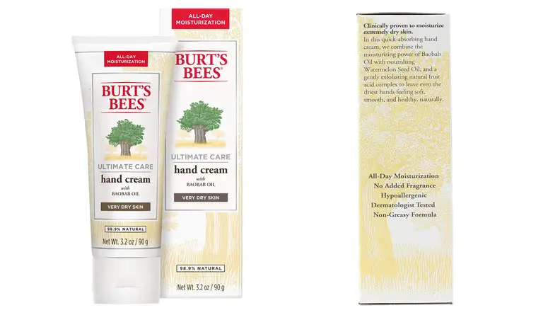 A photo of the Burt’s Bees Ultimate Care Hand Cream.