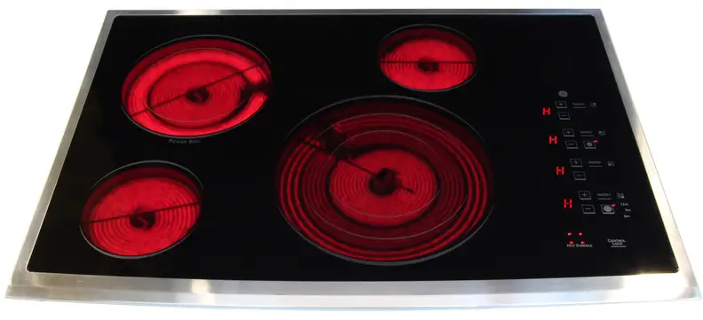 The GE PP945SMSS's radient burners.