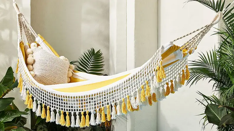 Add some sunshine to your decor with this bright hammock.