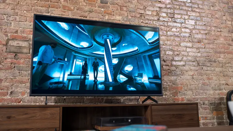 The Sony X80J displaying 4K/HDR content