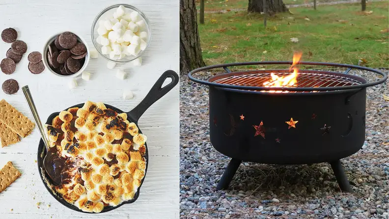S'mores roasting skillet and outdoor fire pit