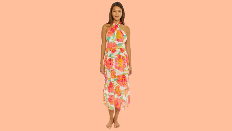 A floral halter dress.