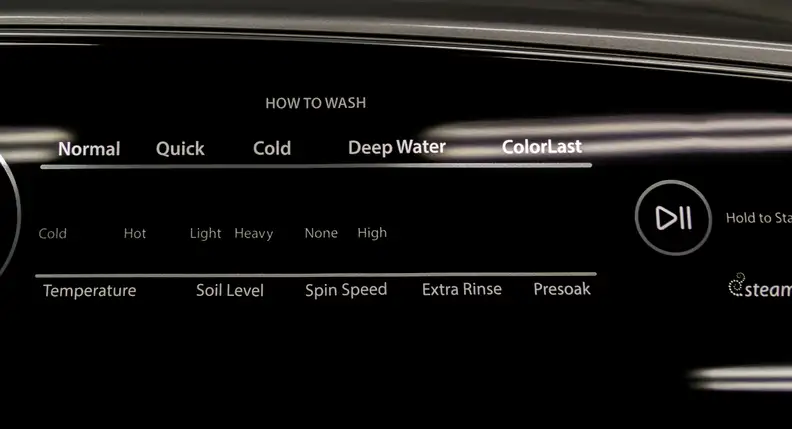 Whirlpool's new Cabrios will have a new control panel that is divided up into 