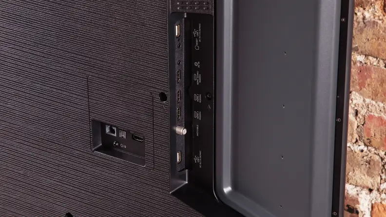 USB and connectivity outlet on the back of the Hisense U6K Mini-LED TV.