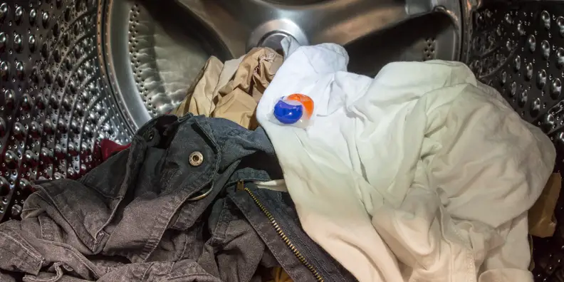Washing unsorted laundry for the sake of the experiment.