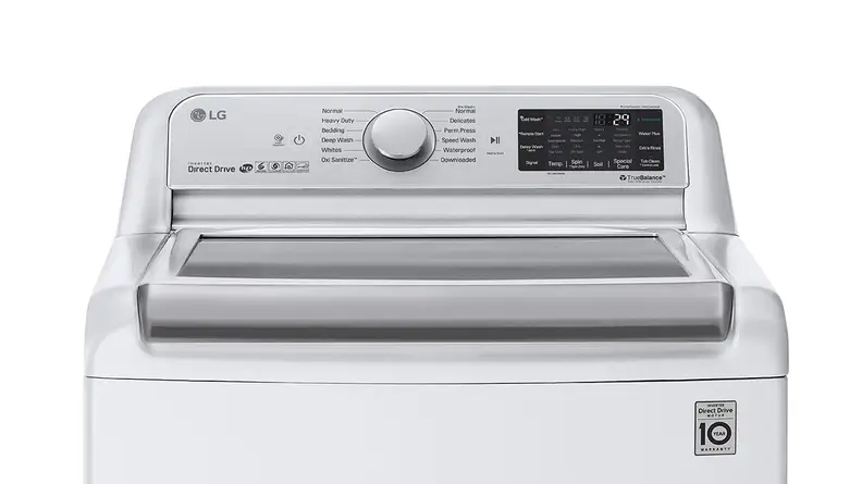 The LG WT7800CW has five temperature levels, five spin levels, and three soil levels, plus cold wash, and water plus.