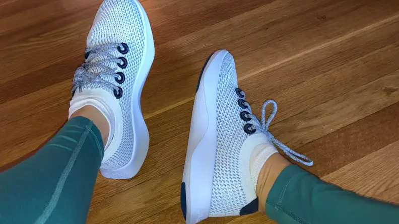 Allbirds shoes on