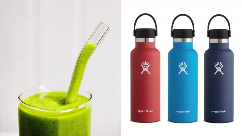 Glass straw and Hydro Flask