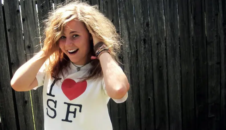girl with flyaway hair