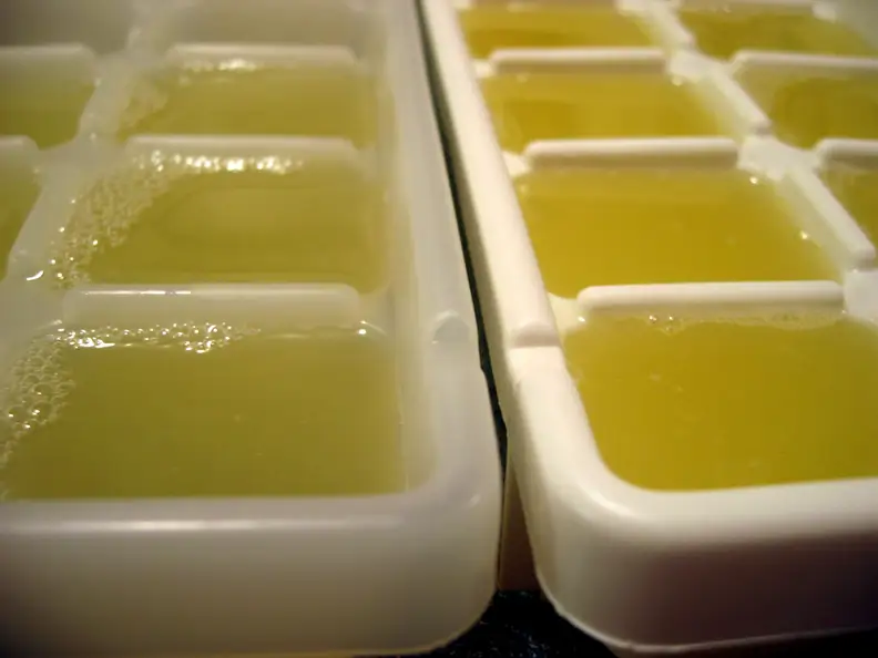 Lime juice in ice trays