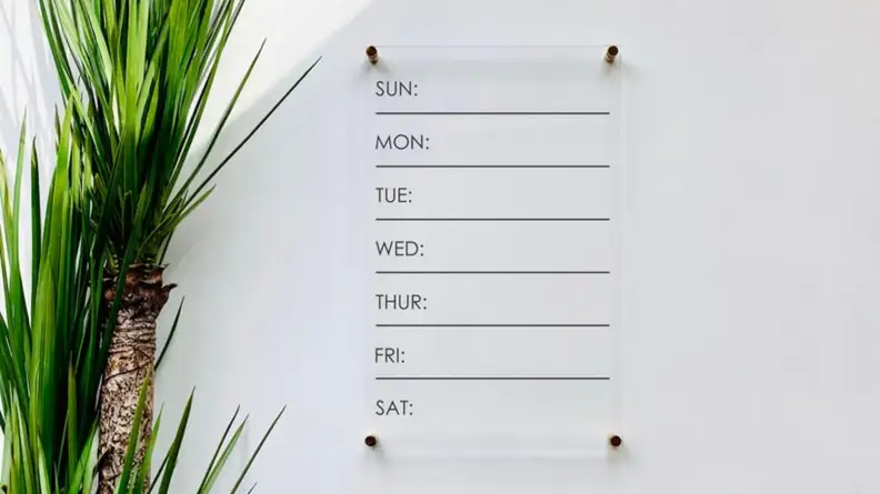 acrylic calendar wall hanging