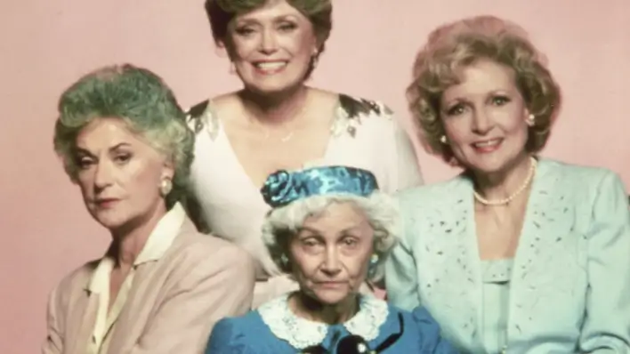 Betty White and the cast of "Golden Girls," from a scene in "Betty White: The First Lady of Television," one of the best celebrity documentaries to stream now.