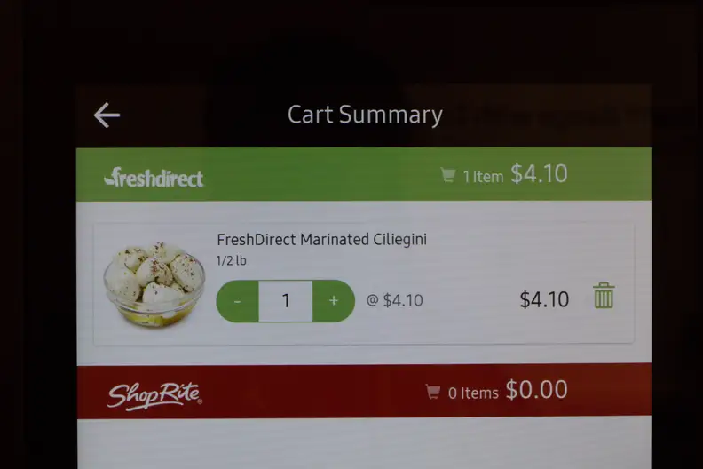 Groceries by Mastercard App cart summary