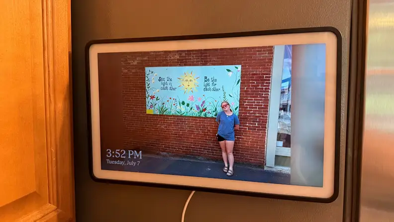 A screensaver on the Skylight