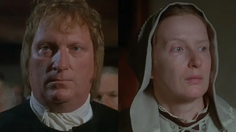 Screenshot of two actors from the Crucible