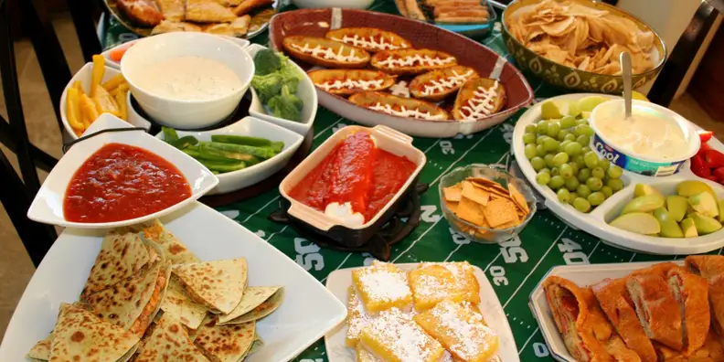 a Super Bowl party spread