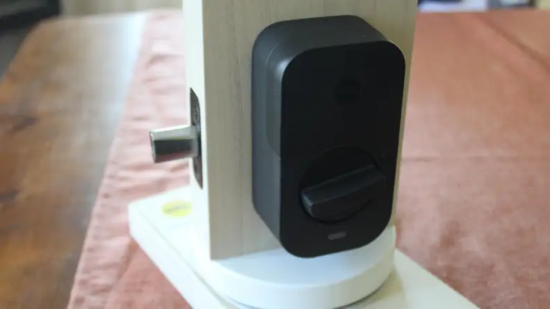 The lock fully installed.