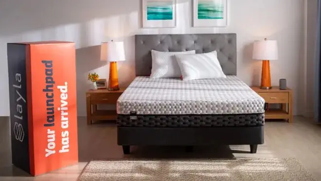 Layla mattress in a bedroom setup