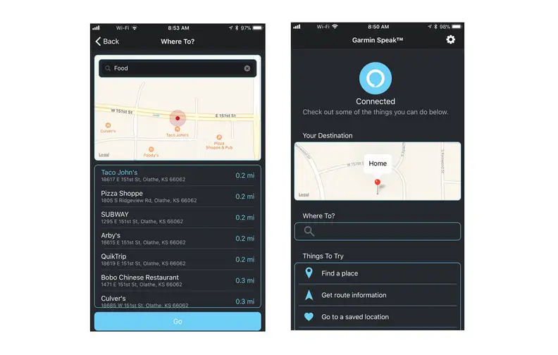 Garmin Speak Apps screenshots