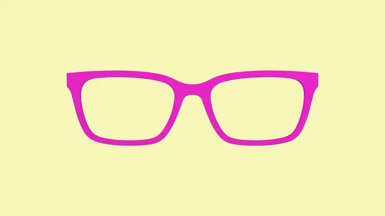 top of glasses on yellow background