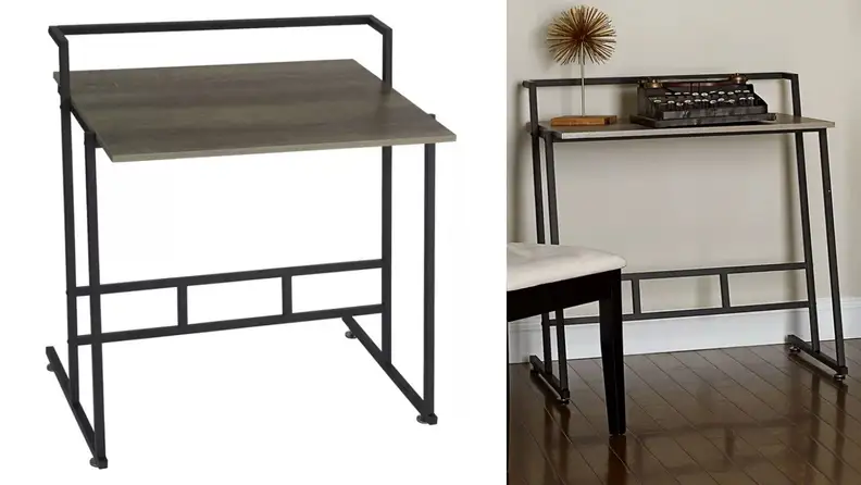 How cool is the slanted look of this desk?