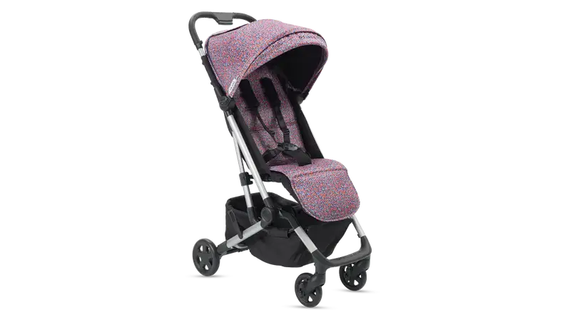 Colugo stroller with pink print.