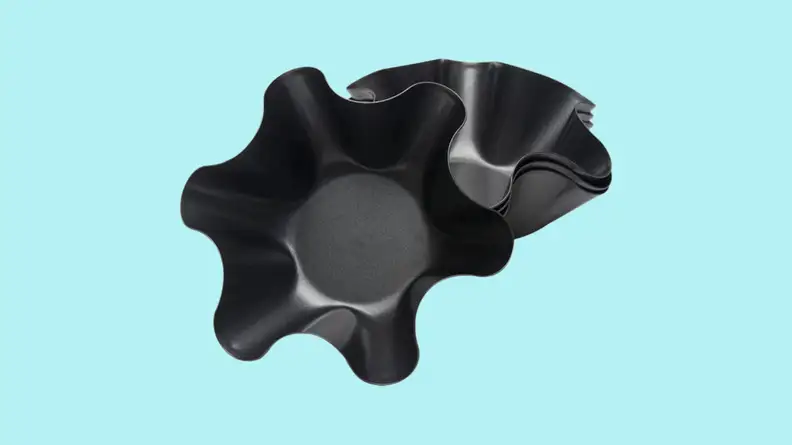 Tortilla bowls against cyan background