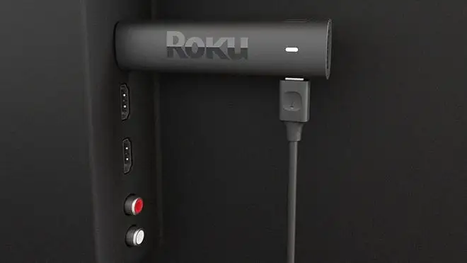 A Roku streaming stick.