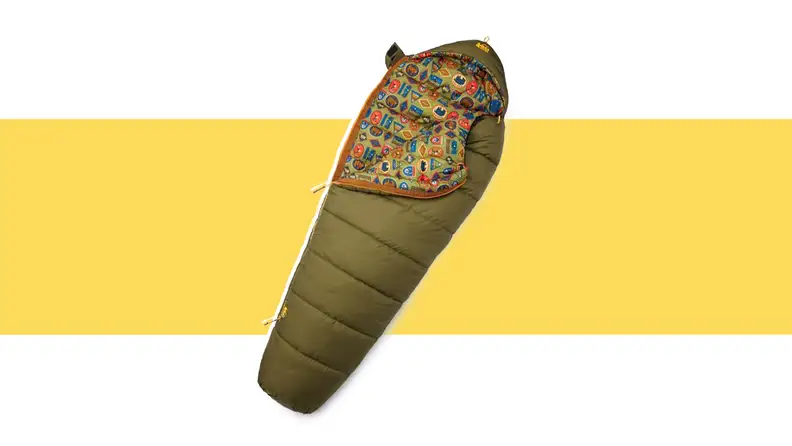 An REI Kindercone sleeping bag.