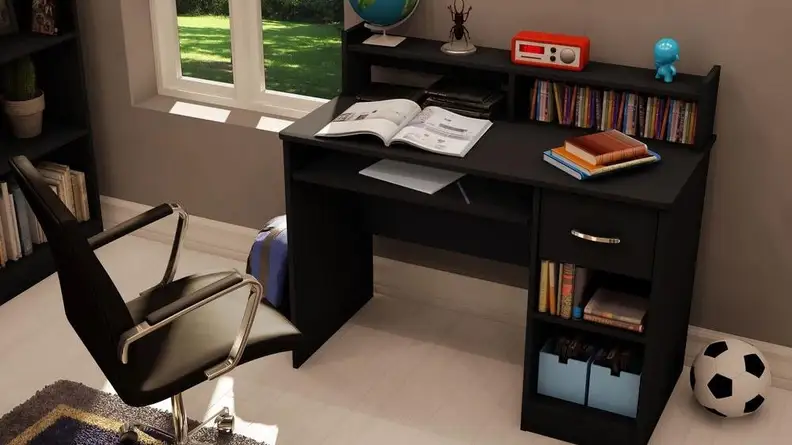 If you need extra storage, this desk is the way to go.